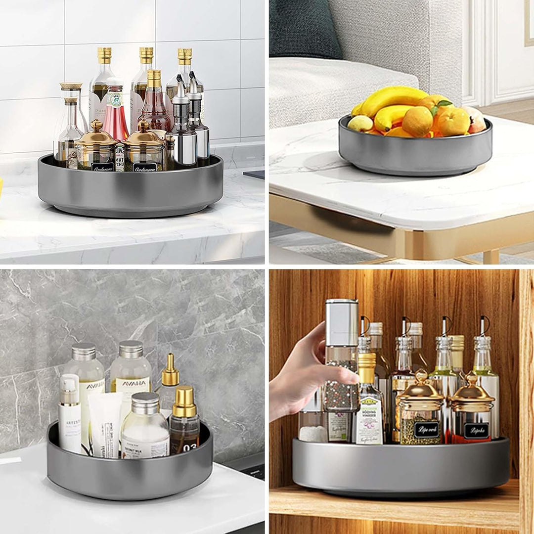 Küche Organizer Drehteller aus Kohlenstoffstahl, 26cm Küchenschrank Drehteller Organizer, Grosse Kap