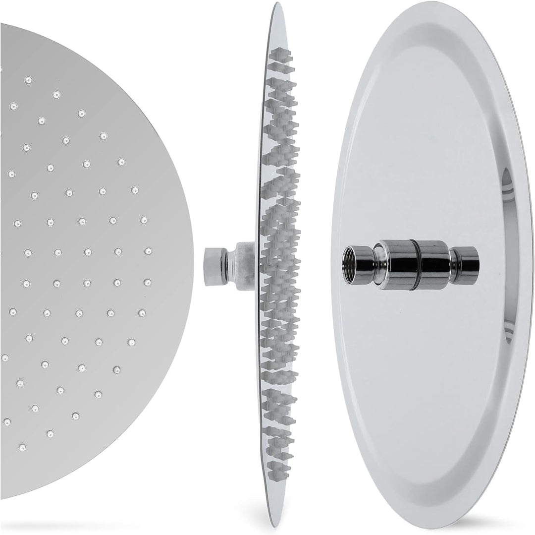 Millto™ Runder Edelstahl Duschkopf Regendusche 30 cm | Regenduschkopf Gross 12 Zoll Brausekopf Dusch