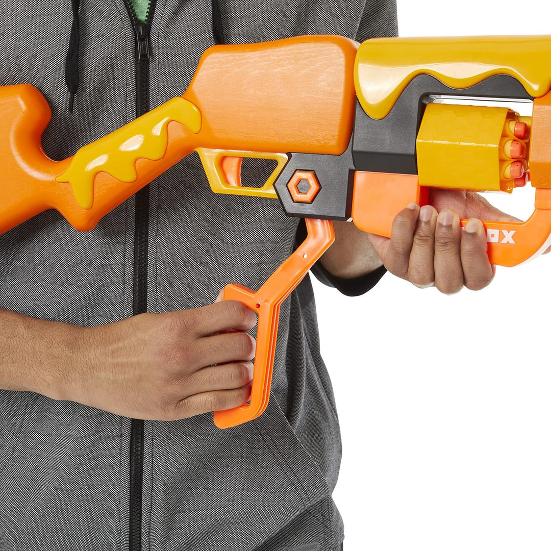 NERF Roblox Adopt Me!: Bees! Blaster, rotierende 8-Dart Trommel, 8 Elite Darts, Code zur Freischaltu