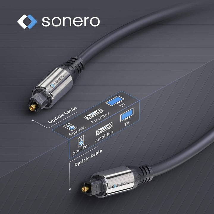 Sonero Optisches Audio Kabel 20,0m Gerade Stecker 20,0m, Gerade Stecker 20,0m