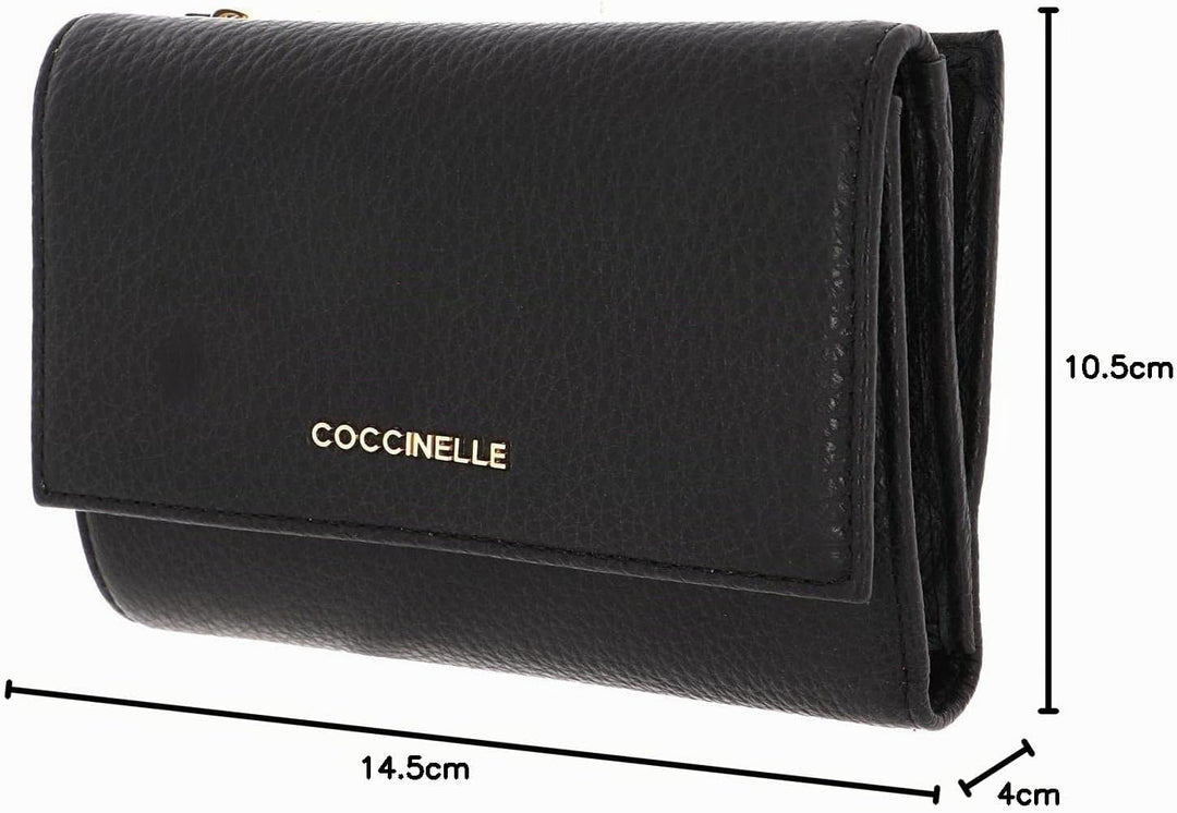 Coccinelle Metallic Soft - Geldbörse 12cc 14 cm Black