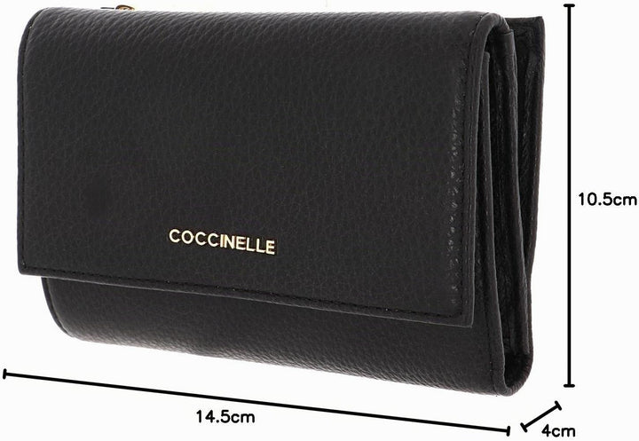 Coccinelle Metallic Soft - Geldbörse 12cc 14 cm Black