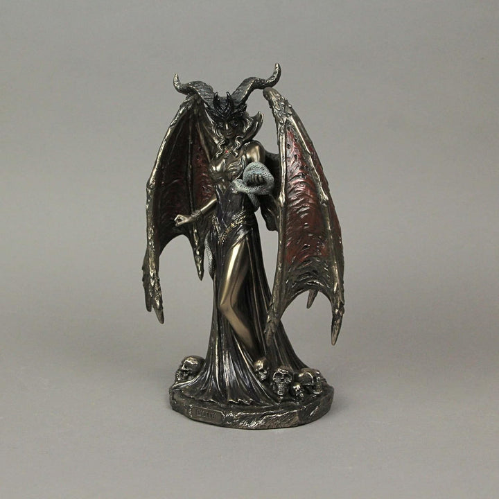 Veronese Design Lilith The First Woman Statue aus kaltgegossenem Kunstharz, Antik-Bronze-Finish, Fan