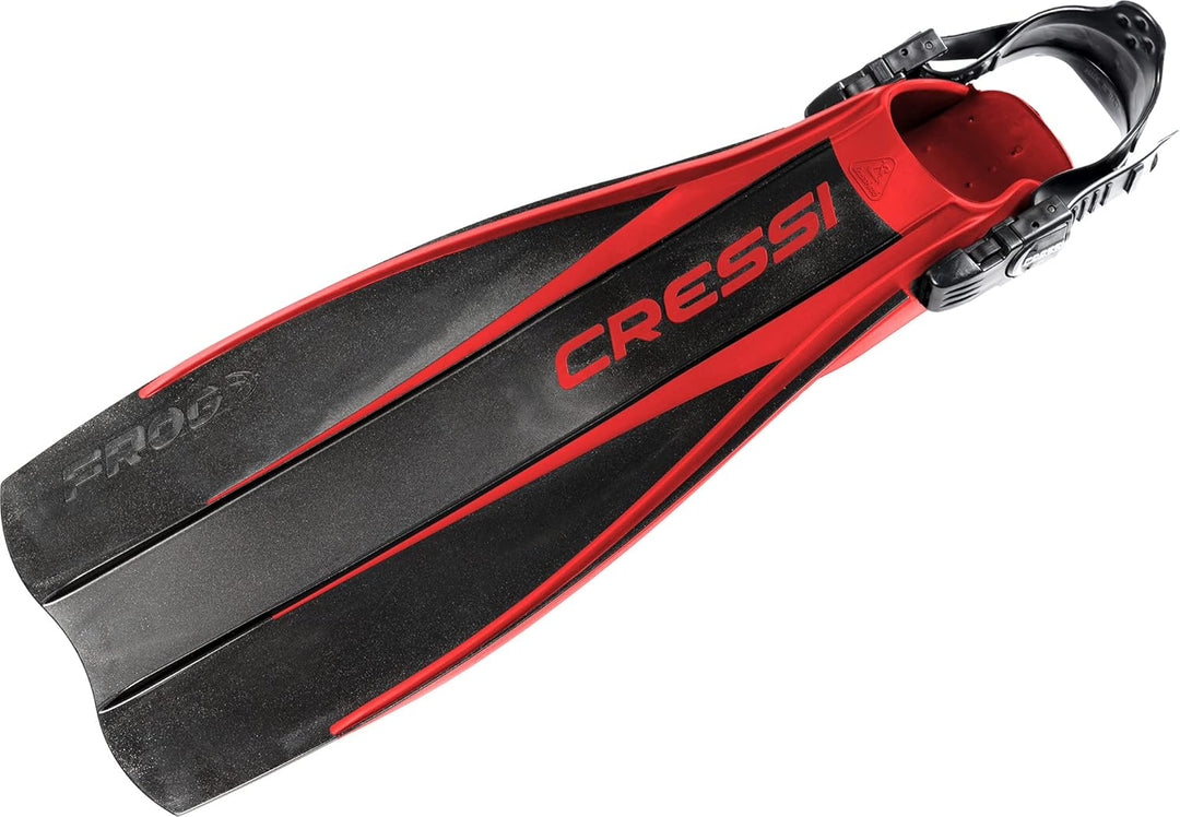 Cressi Geräteflossen Tauchen Frog Made in Italy Verstellbare Flossen M/L Schwarz/Rot, M/L Schwarz/Ro