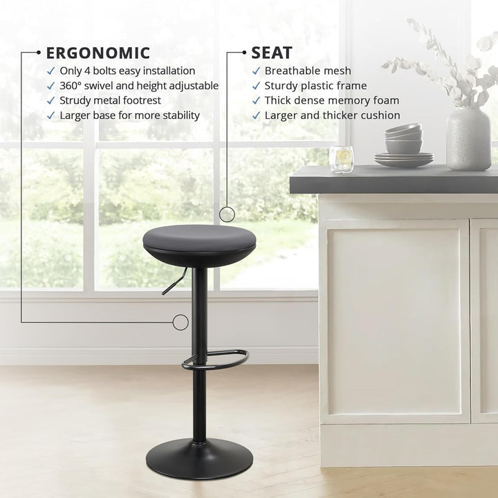 IWMH Stehhocker Höhenverstellbar, Bürohocker Ergonomischer, 360° Drehbarer Stehhilfe ohne Rückenlehn