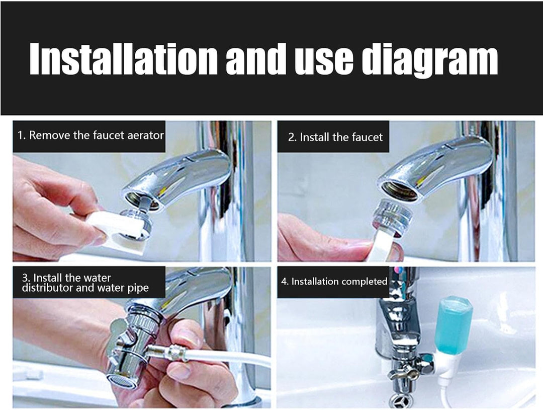 Mundspüler, nicht elektrisch, Munddusche mit Wasserhahn, nicht elektrisch, oraler Irrigator mit 6 Dü