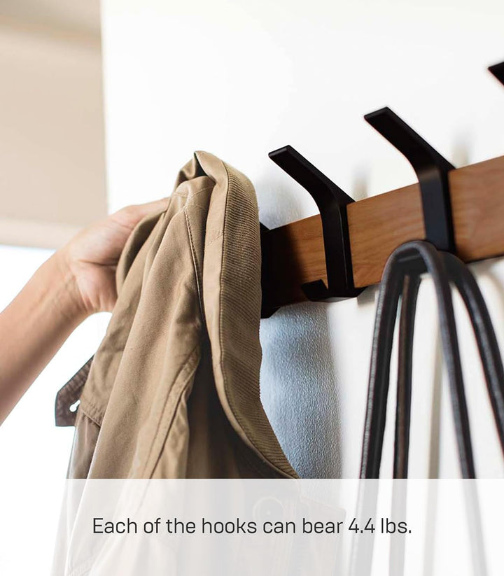 Wall coat rack - Rin - brown Schwarz, Schwarz