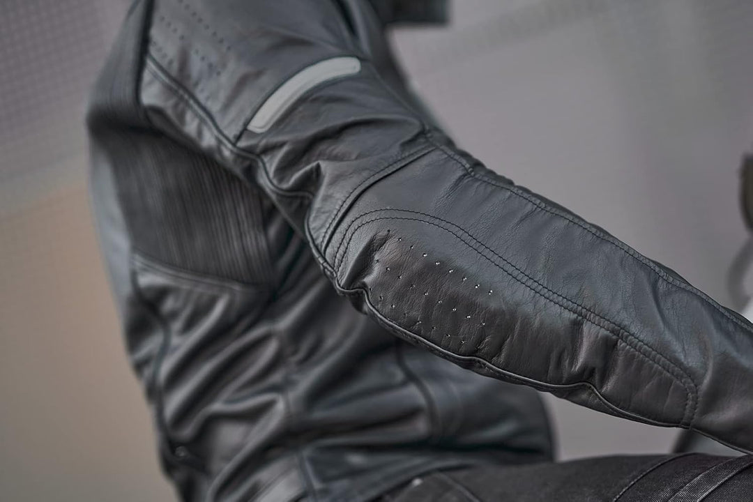 SHIMA HUNTER Motorrad Jacke Herren mit Protektoren Leder Rückenprotektor Motorradjacke Sommer Schutz