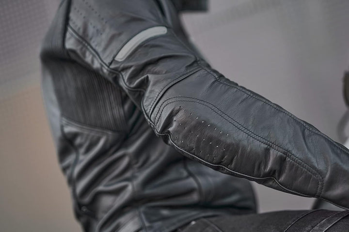 SHIMA HUNTER Motorrad Jacke Herren mit Protektoren Leder Rückenprotektor Motorradjacke Sommer Schutz