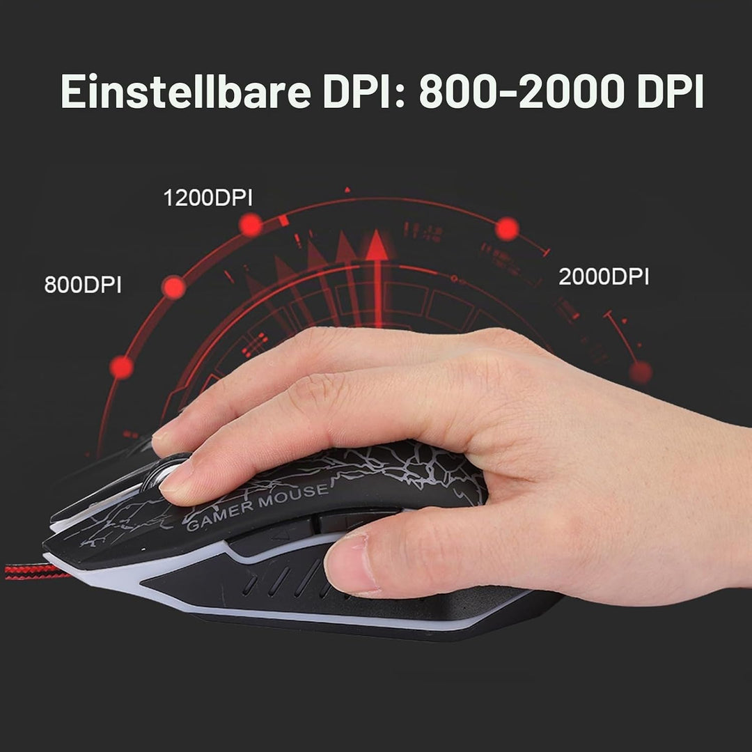Dpofirs A70 Professional Wired Gaming Mouse, Universelle Optische USB Gaming Maus mit Bunt Atmendem