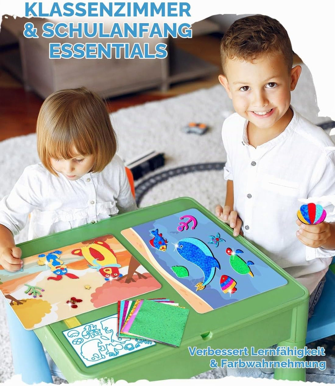 ZMLM Bunte Folie Kinderspielzeug - Ocean World &amp; Animals Spielzeugset - Kunst &amp; Bastelbedarf für 4+