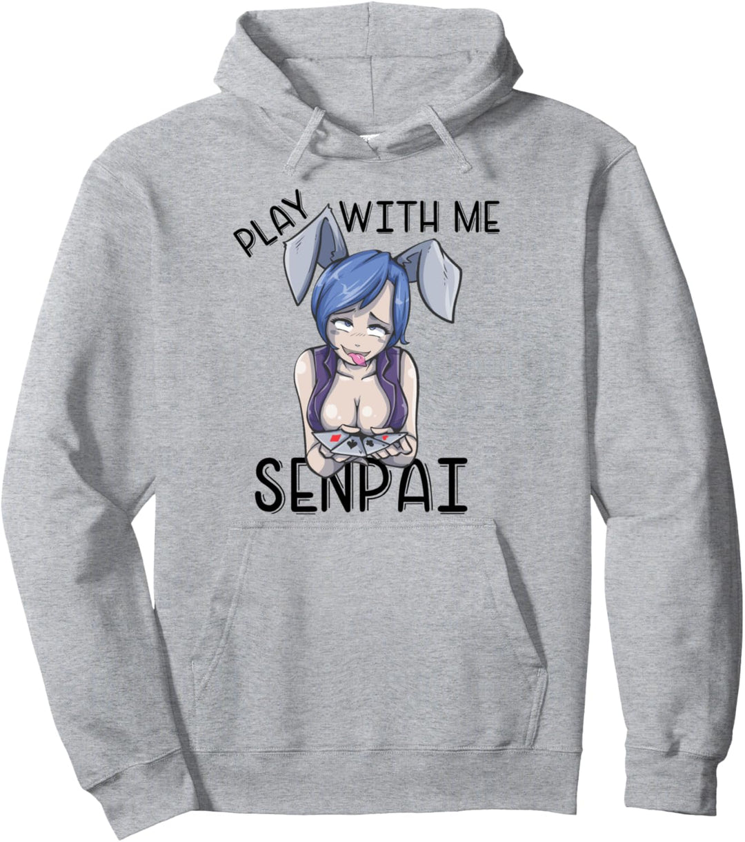 Otaku Ahegao Ecchi Etchi Hentai Lewd Sexy Poker Girl Senpai Pullover Hoodie