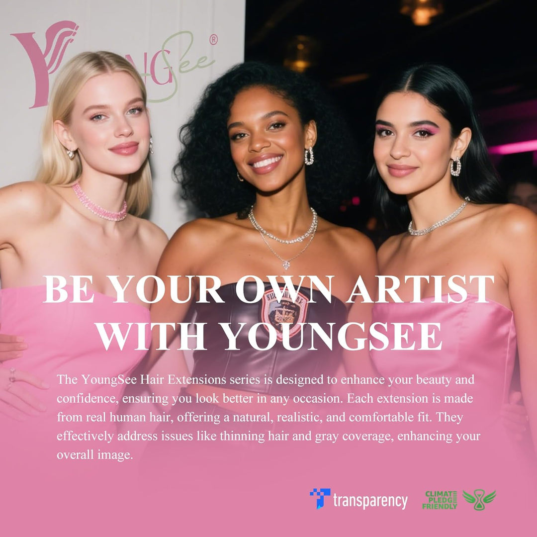 YoungSee Nanoring Extensions Braun Blond Nanoring Extensions Echthaar Lang 60cm Nanoring Hair Extens