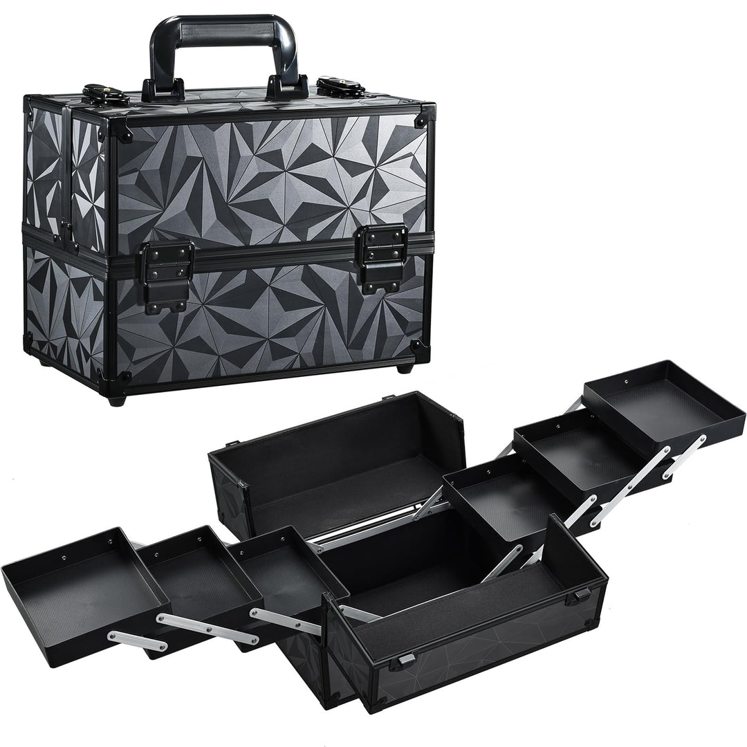 Kosmetikkoffer Schminkkoffer, Grosse Kosmetik Make up Organizer Koffer Aufbewahrung Friseurkoffer Al