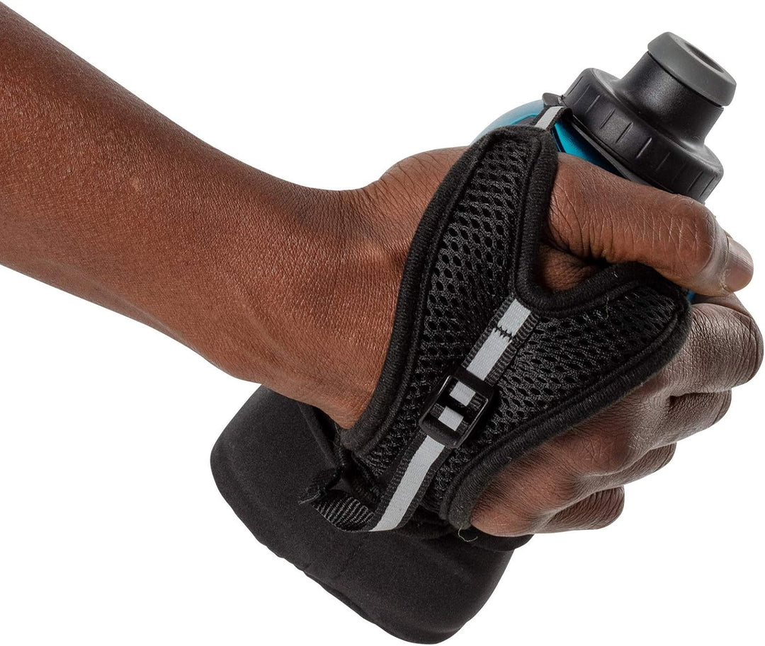 Nathan Quicksqueeze Lite Trinkflasche, isoliert, 340 ml, Schwarz/Marineblau, Einheitsgrösse 12oz Sch