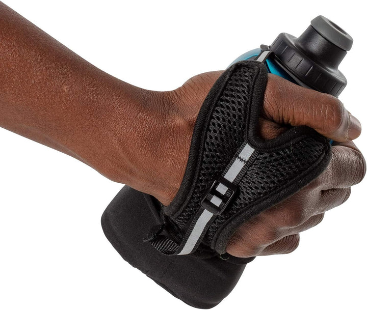 Nathan Quicksqueeze Lite Trinkflasche, isoliert, 340 ml, Schwarz/Marineblau, Einheitsgrösse 12oz Sch