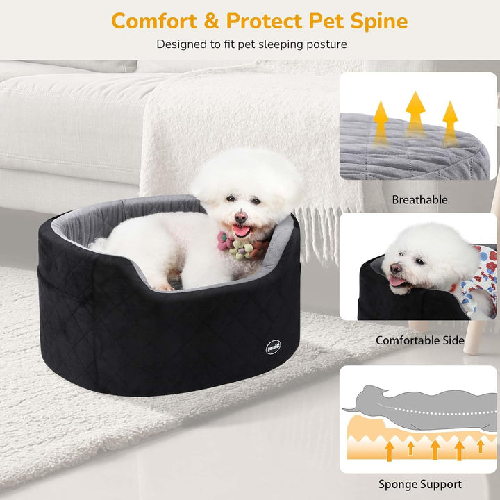 Pecute Hunde Autositz für Kleine/Mittlere Hunde, Pet Booster Autositz mit Sicherheitsgurt,Weichem Ki