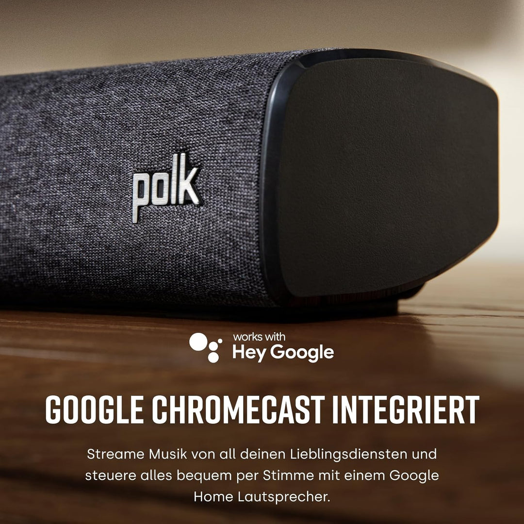 Polk Audio Signa S3 TV Soundbar mit Subwoofer, HDMI ARC, Bluetooth, Google Chromecast, 5.1 Dolby Dig