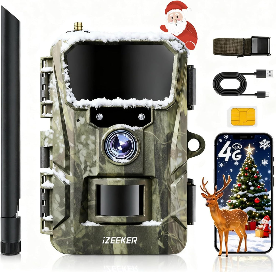 iZEEKER 2 in 1 Cloud 4G & Standard Wildkamera, 2K HD 48MP Wildkamera mit Bewegungsmelder Nachtsicht