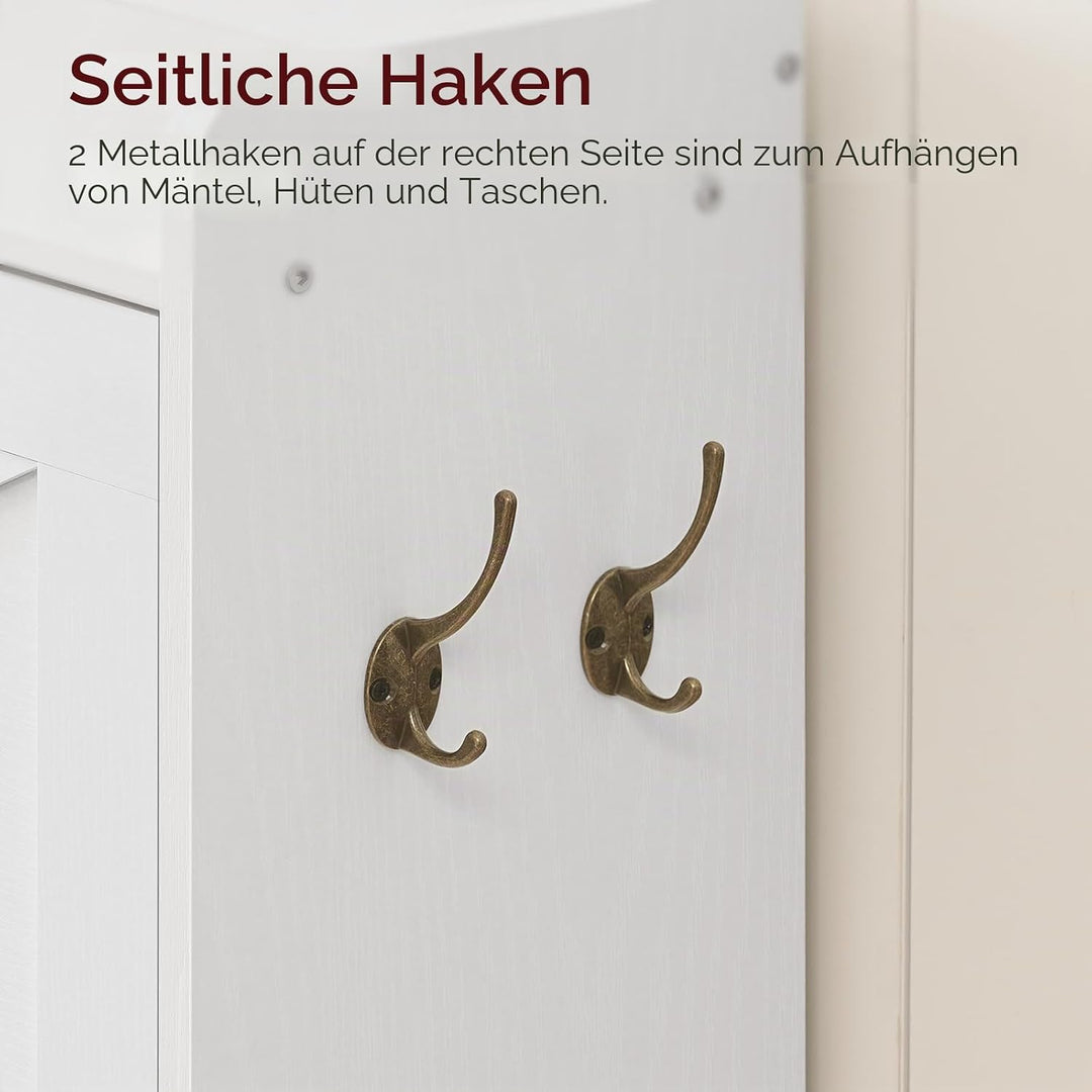 Schuhschrank schmal, Schuhkipper mit 2 Klappen, Schuhregal, Verstellbar, Schuhkommode mit Metallfüss