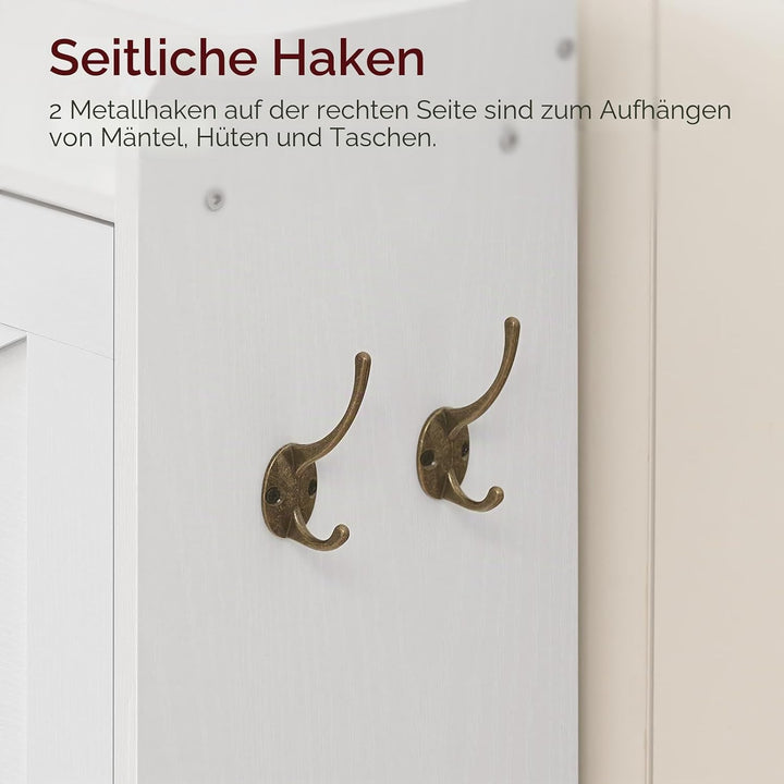 Schuhschrank schmal, Schuhkipper mit 2 Klappen, Schuhregal, Verstellbar, Schuhkommode mit Metallfüss