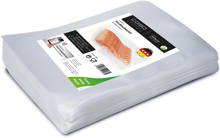 CASO Strukturbeutel 20x30 cm / 100 Beutel, für alle Balken Vakuumierer & Folienschweissgeräte, BPA-f
