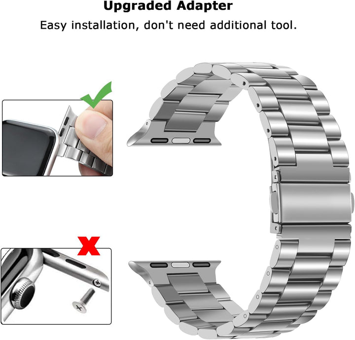 Tasikar Armband Kompatibel mit Apple Watch Armband 41mm 40mm 38mm Prämie Edelstahl Metall Ersatz Arm