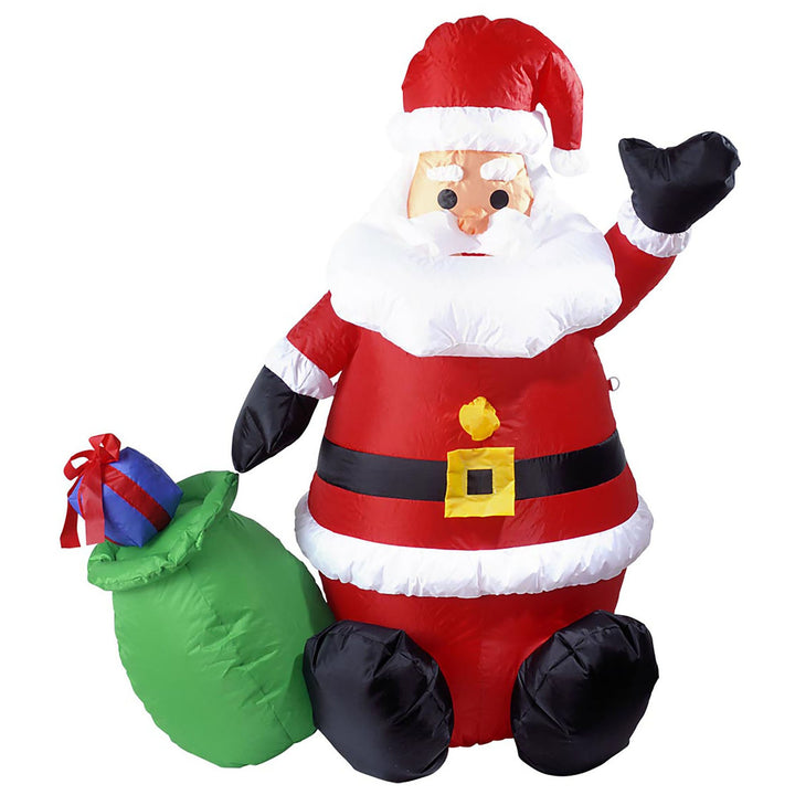 Widmann 7503B - Aufblasbarer leuchtender Weihnachtsmann mit integriertem Gebläse, 122 cm, Dekoration