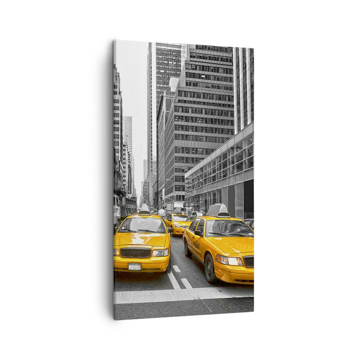 Bilder auf Leinwand Taxi Stadt Strasse Transport Leinwandbild mit Rahmen 45x80cm Wandbilder Dekorati