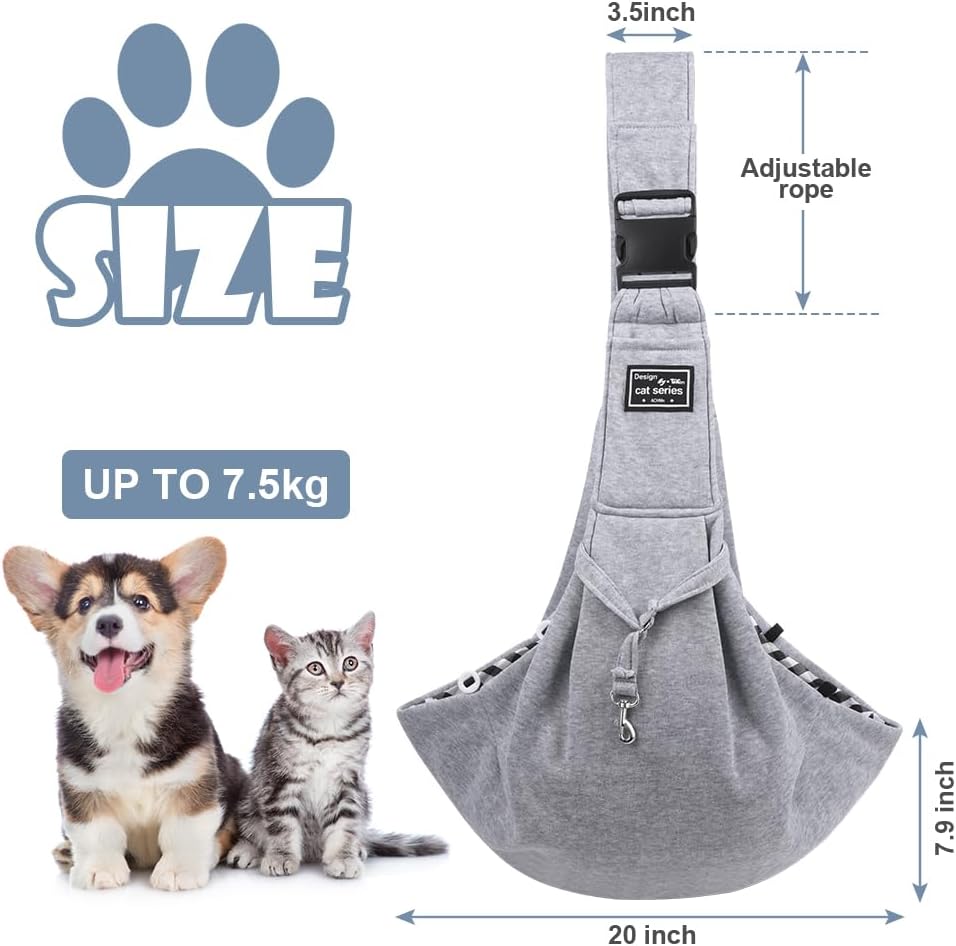 Hundetragetasche Welpen, Wendbarer Transporttasche für Hunde und andere Haustiere bis 7.5 kg Tragetu