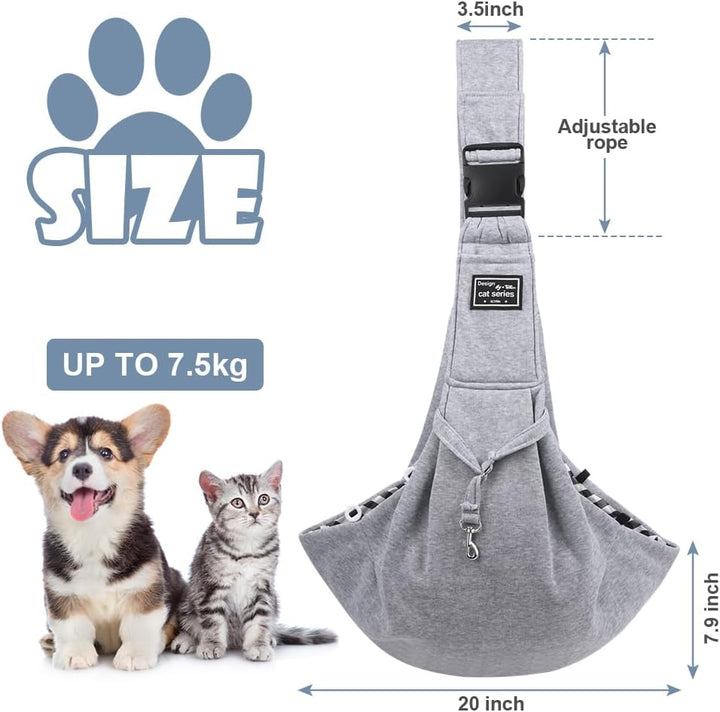 Hundetragetasche Welpen, Wendbarer Transporttasche für Hunde und andere Haustiere bis 7.5 kg Tragetu