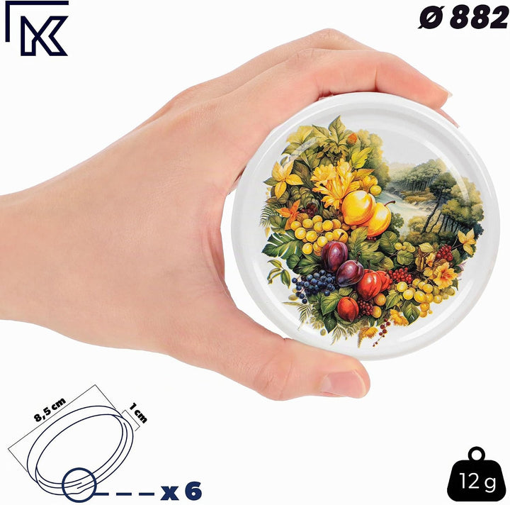 KADAX 10er Set Marmeladengläser 350ml TO82 Obstgarten, Einmachgläser Vorratsgläser Mason Jar mit Sch