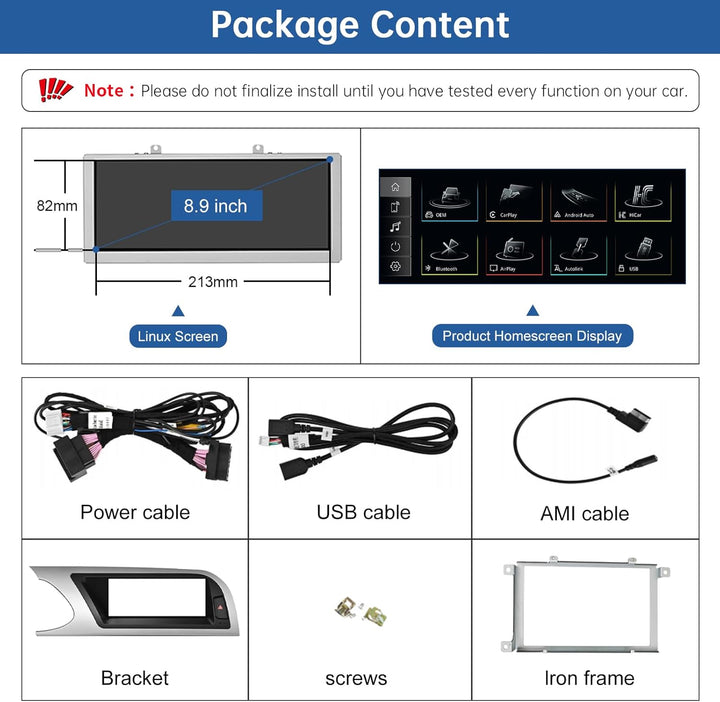 Road Top 8,9 Zoll Autoradio Drahtlos CarPlay Touchscreen für Audi A5 2009-2015 Jahr mit 3GMMI, Autor