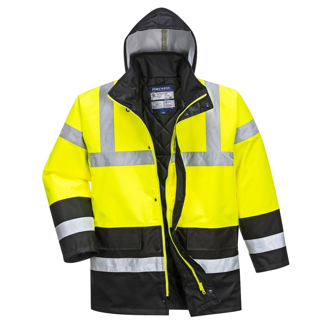Portwest Warnschutz Kontrast Traffic-Jacke, Grösse: XXXL, Farbe: Gelb/Schwarz, S466YBRXXXL YeBk 3 XL