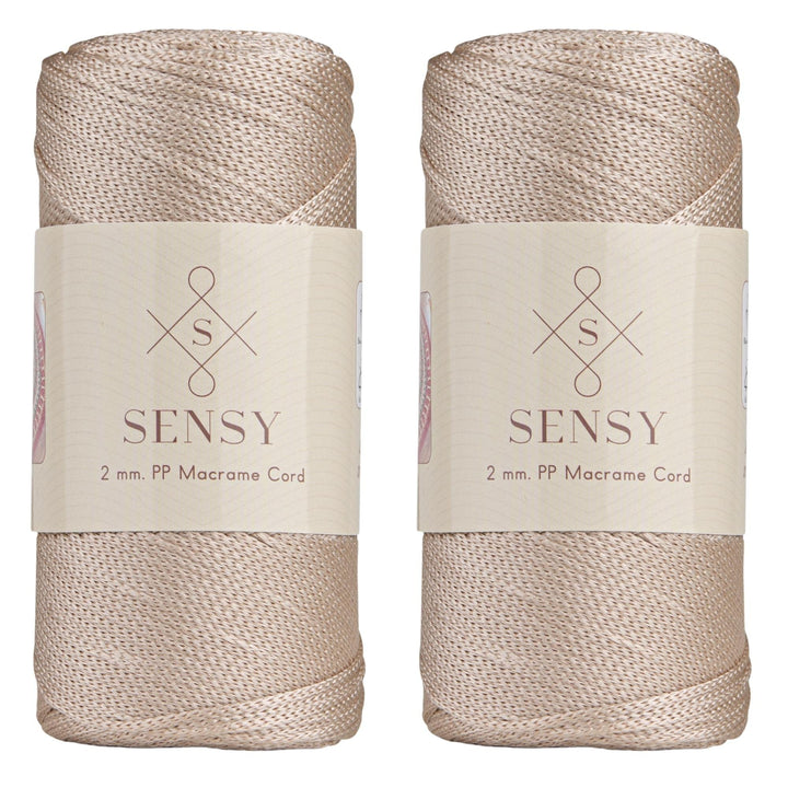 2 Garnstrange Sensy Premium 2 mm 230 Meter Polyester-Seil, 100% Polypropylen-Kordel Makramee-Kordel