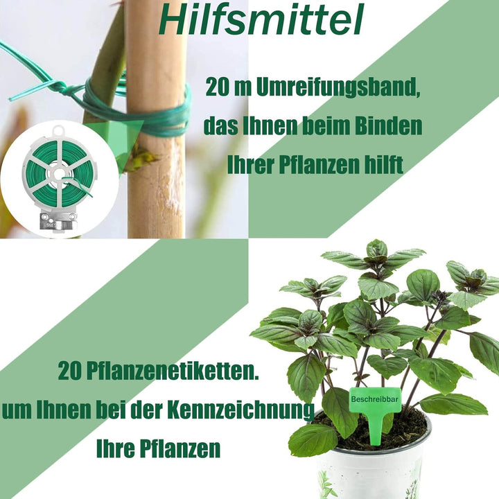 10Stück pflanzenstütze, ASSUGO staudenhalter rund aus beschichtetem Stahl, Metall Garden Halbrund St