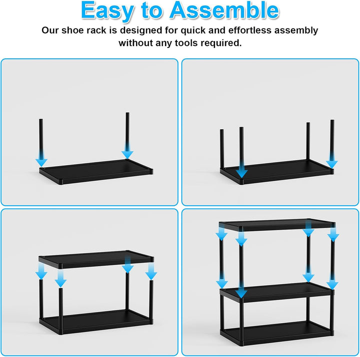 SZSHUNJ 8 Ebenen Schuhregal Hoch Schmal, Platzsparendes Vertikales Eckregal, Stapelbares Mehrschicht