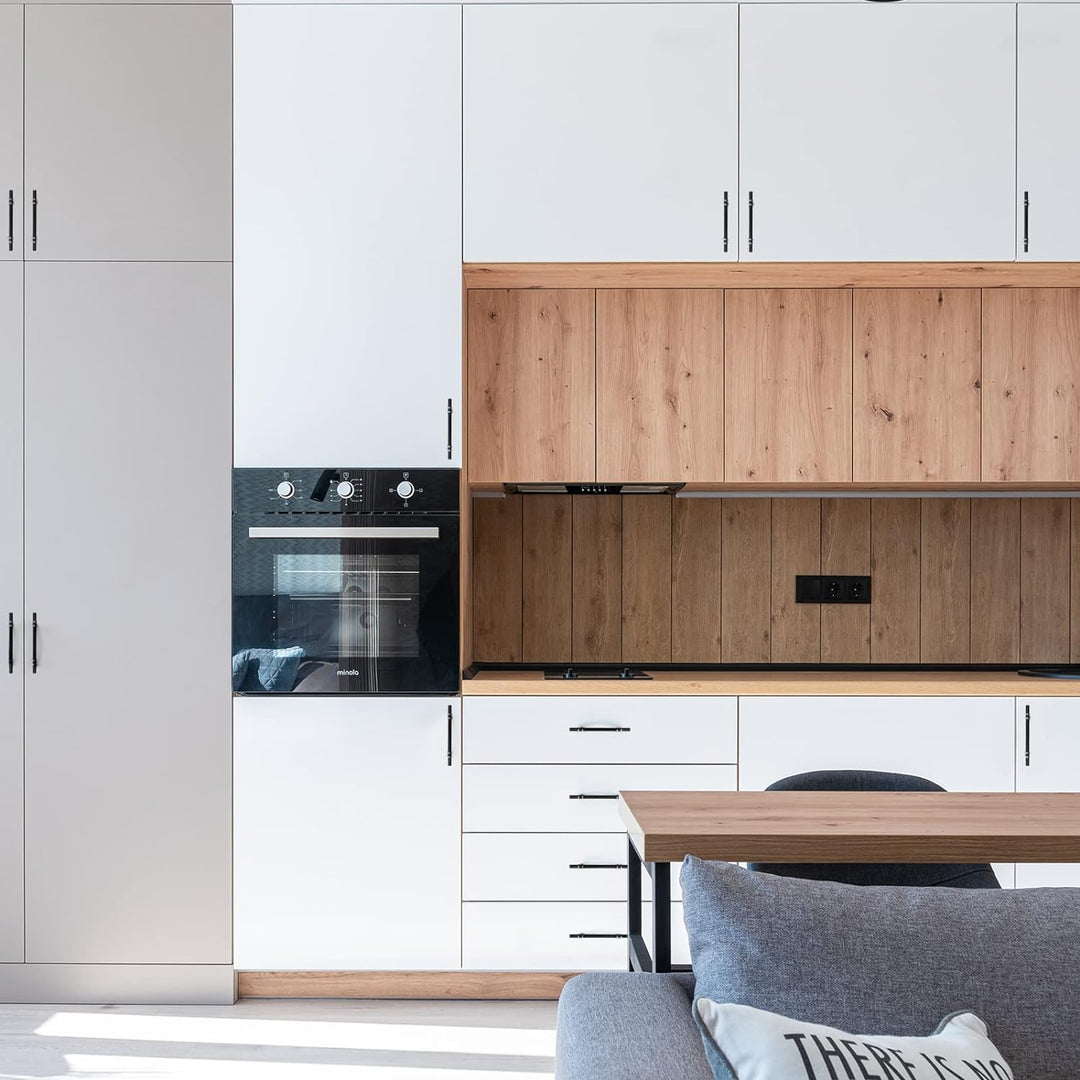 goldenwarm 10 Stück Möbelgriffe Schwarz Küchengriffe Edelstahl Sliver&Schwarz Küche Schrankgriffe 12