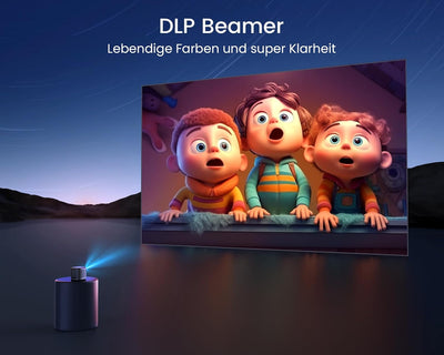 Mini Beamer, DLP Ultrakurzdistanz Beamer mit Android 11.0, Eingebautem Akku, WiFi Bluetooth Portable
