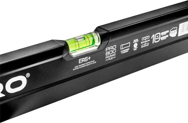 PRO800 Wasserwaage 100cm einseitig gefräst mit Ergonomischen Profil - ERS+ (Easy Reading System) Prä