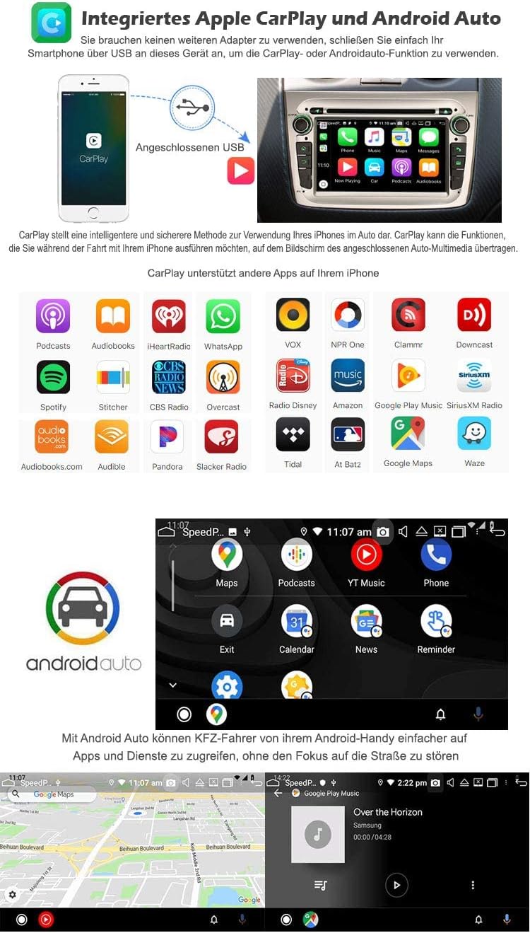 Erisin 8-Kern 4GB RAM 64GB ROM Android 11 Autoradio Bluetooth für Alfa Romeo Mito, Autoradio mit Nav