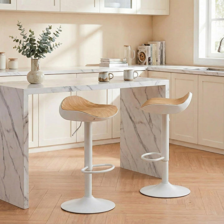 YOUNIKE Barhocker 2er Set Barstuhl Tresenhocker Höhenverstellbar 360°Drehbar mit Fussstütze Bistroho
