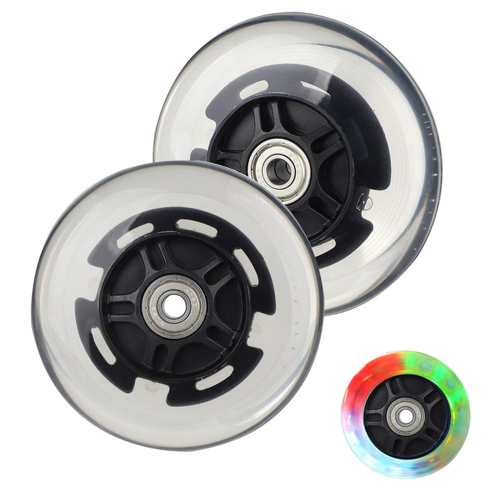 DBREAKS Leuchtende Stunt Scooter Rollen, 2 Stück LED-Lichtrollen, 100mm Led Scooter Ersatzräder Räde