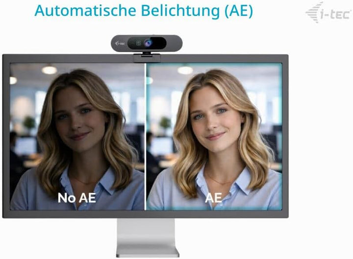 i-tec Solomon 900 PRO Webcam 4K mit Automatisches Framing (Auto Framing) zur Verfolgung des aktiven