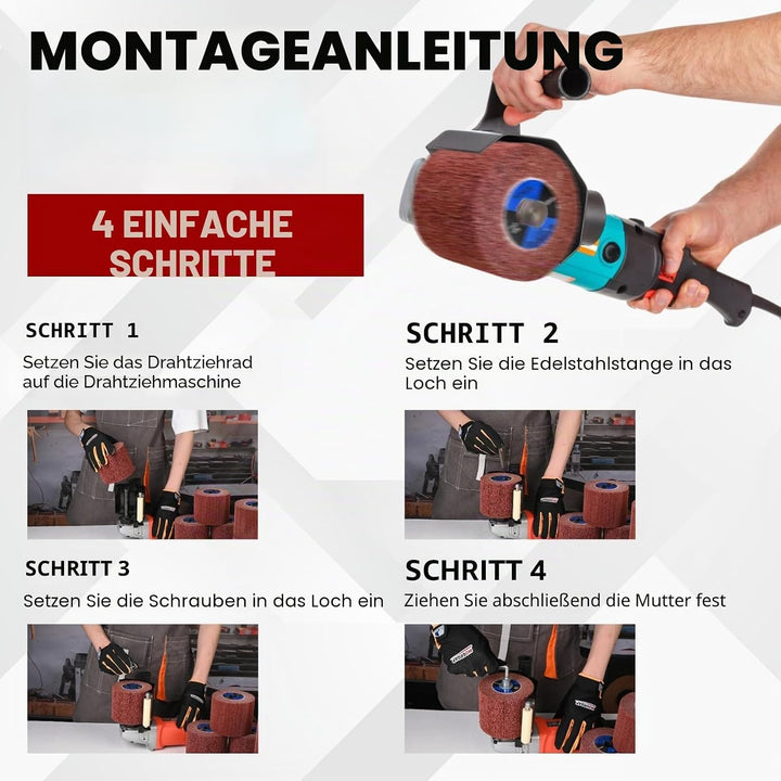 Schleifwalze Bürste, Nylonbürste 60 Körnung Schleifrolle Bürste Polierbürste zum Holzverarbeitung Sc