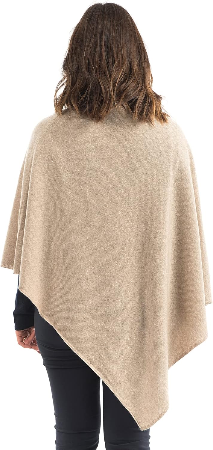 Dalle Piane Cashmere - Poncho aus Kaschmir-Gemisch - Made in Italy - Damen Einheitsgrösse Beige, Ein