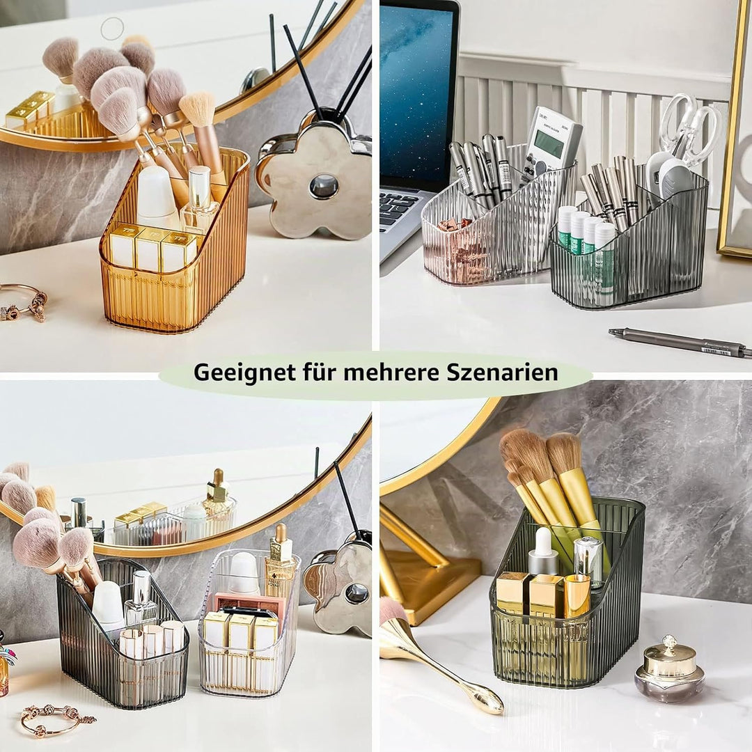 DASITON Make up Organizer,Kosmetik Organizer mit 3 Fächern,Acryl Kosmetik Aufbewahrung mit Grosser K