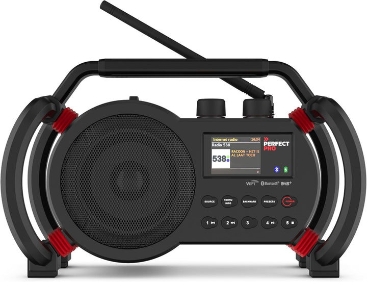 PerfectPro Baustellenradio NETBOX, WiFi internetradio, DAB+ und UKW-Empfang, Bluetooth, AUX und USB-