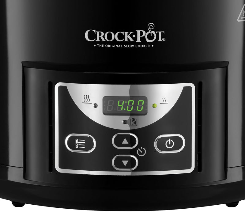 Crockpot Schongarer | 4,7 l (bis zu 5 Personen) | programmierbare Zeitschaltuhr | Schwarz