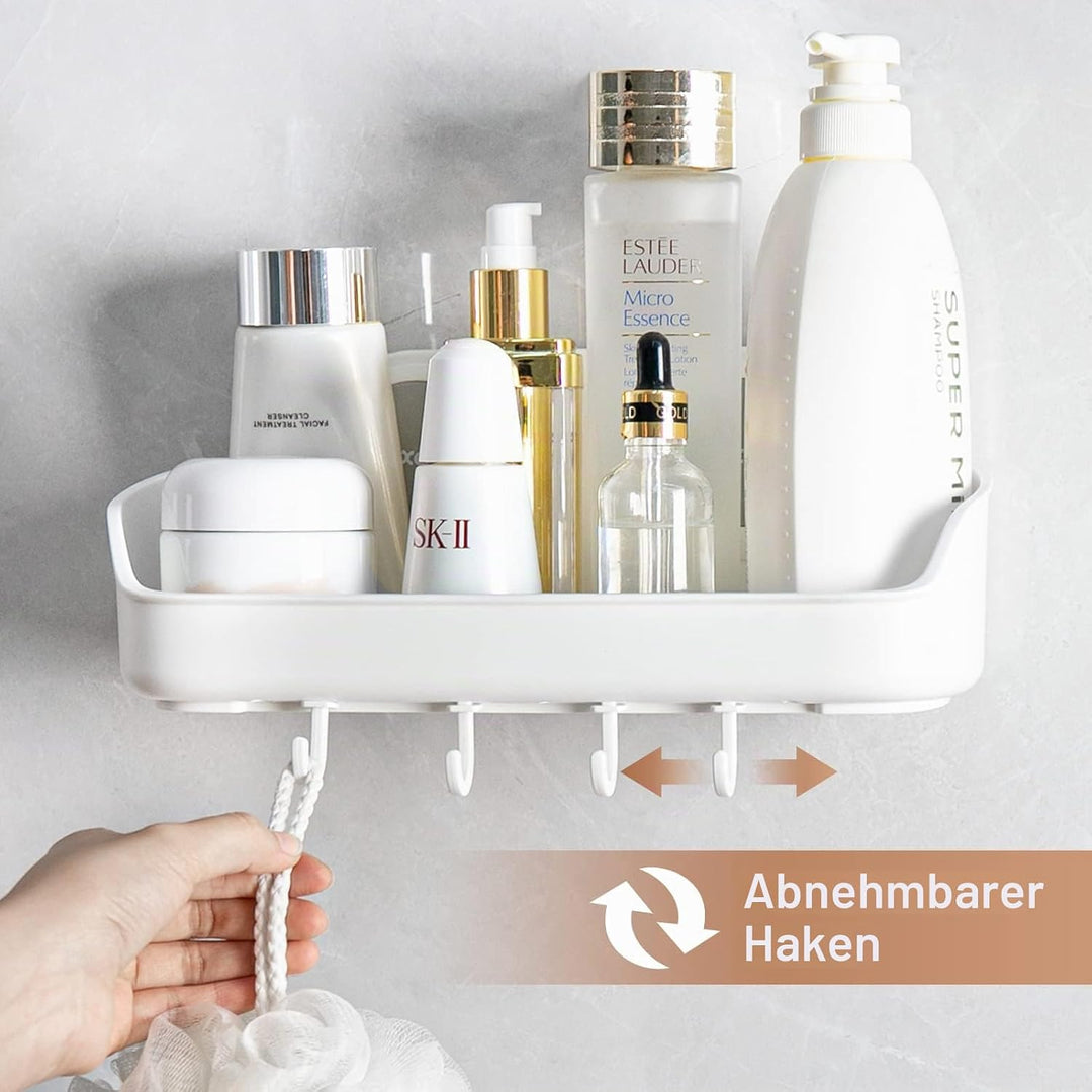 Luxear 2Pack Duschablage mit Saugnäpfen Ablage Dusche Max.20KG belastbar Duschkorb mit starke Saugna
